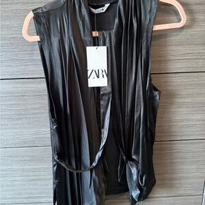 ZARA Black Satin Shirt